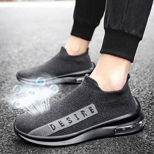 Damyuan Men Socks for Shoes New 2021 Mens Fashion Air Cushion Casual Sneakers Male Flying Mesh Outdoor Walking Sports Shoes 46