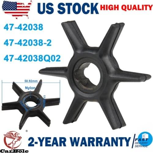 Water Pump Impeller For Mercury 6-15HP Force 9.9-15 hp 1998 47-42038 2 18-3062