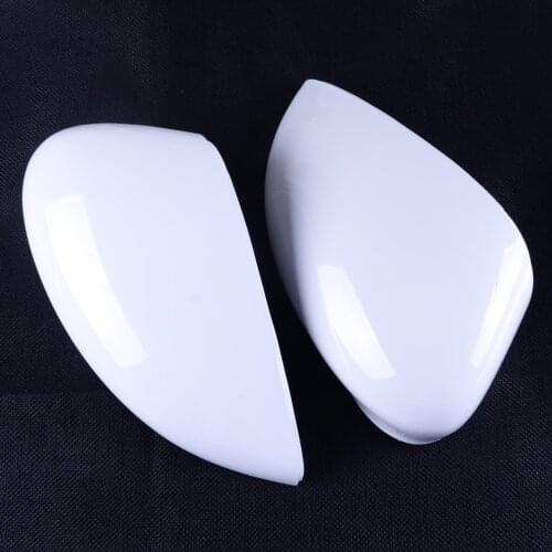 DWCX 1Pair White Left Right Wing Door Rearview Side Mirror Cover Case Cap Fit For Ford Fiesta 2008-2012 2013 2014 2015 2016 2017