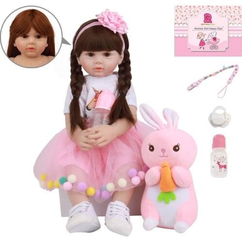Fashion Real Bebe Reborn Girl Doll 24'' Silicone Soft Cotton Body 60 CM Lovely Reborn Princess Baby Dolls For Children Gifts