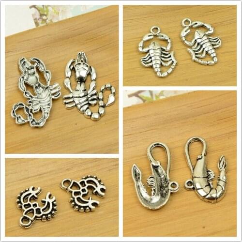 Ocean animal shape pendant sea shrimp/lobster/scorpion charm diy jewerly finding accessories man bracelet necklace free shipping