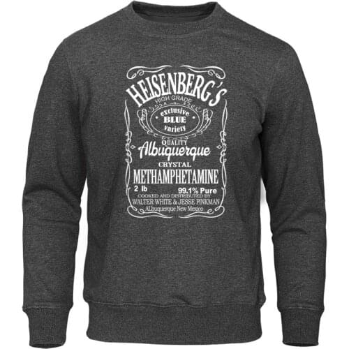 Male Sweatshirts printed Heisenberg fashion hoodies 2019 Autumn fleece O-neck mens sportswear harajuku Pullovers Hip Hop Tops