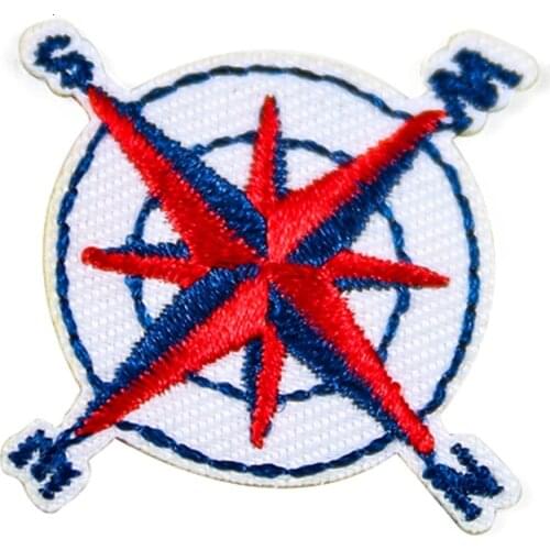 Compass Camping Hiking Patches on Heat Transfer Appliques Patch Clothes DIY Badges Stickers for Backpack Printed Stripe Decal