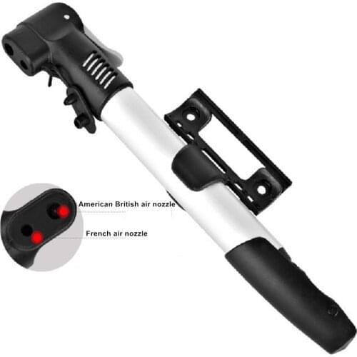 Mini Bike Pump Portable Bicycle Air Inflator Fits Presta & Schrader for Road Mountain MTB Bikes No Valve Changing Needed