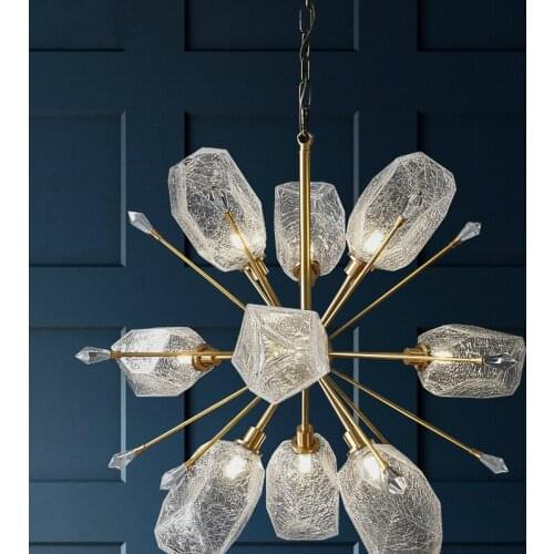 Nordic Diamond LED Chandelier lighting K9 Crystal Copper luxury hanging lamp for living room bedroom home deco creative fixtures