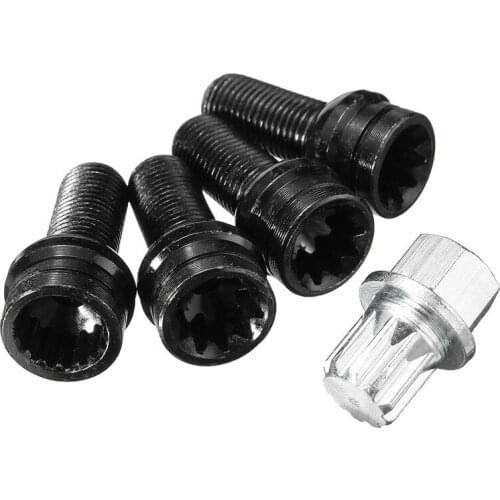 New 1 Set 17mm Wheel Bolt and Lock Lug Nut Fit For VW/Golf/Jetta/Beetle/Passat/Audi 8D0601139F Black and Silver