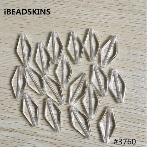 New arrival! 31x15mm 430pcs/lot clear Acrylic rhombus shape beads #3760 (Design as shown )