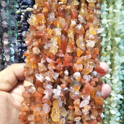 Wholesale 5-8mm Irregular Shape Gravel Beads Natural Red Agates Stone Beads For DIY Necklace Jewelry Making Material Strand 85cm