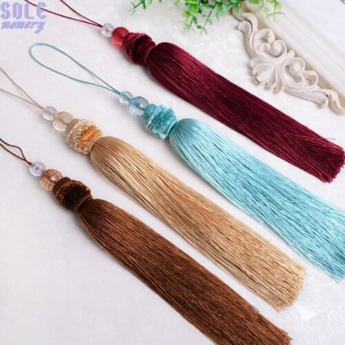 39CM Pearl Bead Curtain Tie back Tassel Hanging Ball Fringe Trim Craft Jewelry Pendant Home Textile Accessories Sofa Table Decor