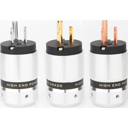 Preffair Hi-End Rhodium/Gold/Red Copper Plated US Power Plug Male Plug IEC Female Plug DIY Power Cord Connector