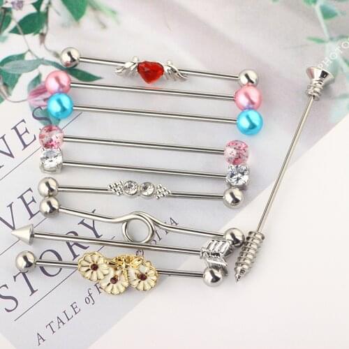 Industrial Barbell 14G Cartilage Earrings Scaffold Piercings Arrow Industrial Piercing Jewelry Bar 38mm for Women