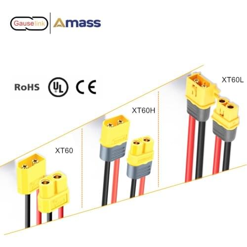 XT60 XT 60 XT60L XT60H Connector Plug Socket with Cable Wire Female Male for Drone RC Helicopter Li Lithium Ion Battery Amass CE