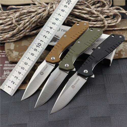 TIGEND 1815 Pocket Knife G10 Ball Bearing Tactical Knives Folding Blade Survival Camping EDC Tool Self Defense Military Knifes