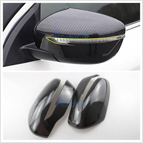 Carbon Fiber Color Rearview Mirror Cover Side Wing Cap Shell Case Moulding Trims 2014-2018 For Nissan X-trail X trail Accessory