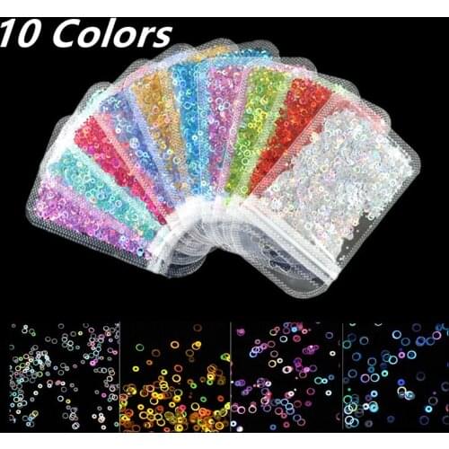 1 bag of holographic flashing nail art mixed ring bottled magic laser dot hollow circle ultra-thin sequin nail art decoration