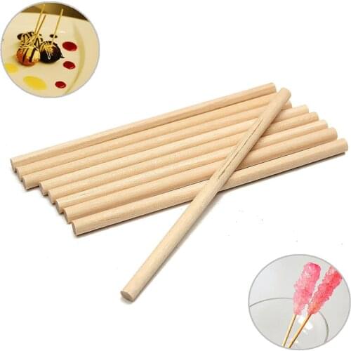 100pcs 100mm Round Wooden Lollipop Lolly Sticks Cake Dowel For DIY Food Craft