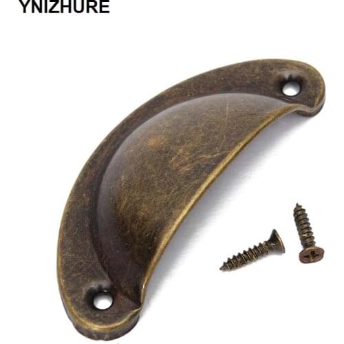 20PCS 82mm*35mm Solid Brass Iron Antique Shell Cup Drawer Cupboard Cabinet Door Pull Handles