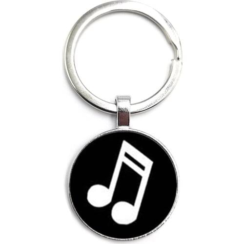 2020/new 3 Color Fashion Piano Note Guitar Music DIY Time Glass Gem Pendant Keychain Handmade Jewelry Keychain Accessories