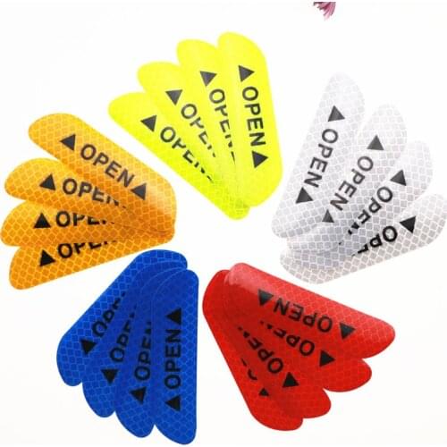 4Pcs/Set Car OPEN Reflective Tape Warning Mark Reflective Door Sticker for Chevrolet Cruze TRAX Aveo Lova Sail EPICA Captiva