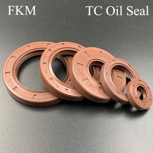 40*60*7/8/12 40x60x7/8/12 Brown Fluoro FKM Fluorine Rubber Spring Double Two Lip TC Ring Gasket Radial Shaft Skeleton Oil Seal