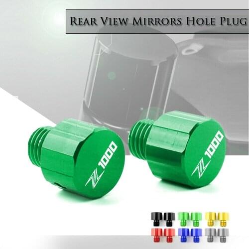 CNC Aluminum Rear View Side Mirrors Hole Plug Screws Caps Cover Bolts For KAWASAKI Z1000 Z1000SX 2010-2019