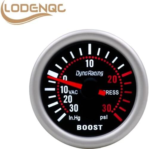 Lodenqc Car Gauge 2'' 52mm Universal Smoke Len Turbo Boost Gauge PSI Pointer Boost Gauge 12V LED Digital Gauge Meter