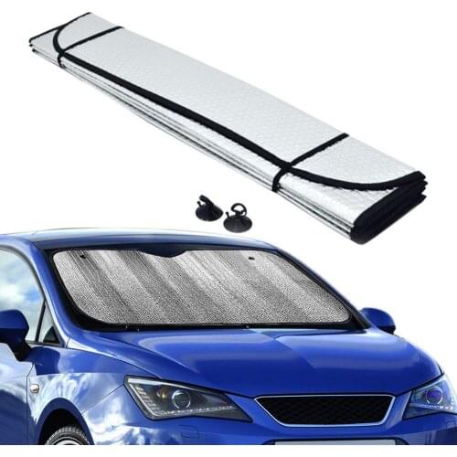 Car Sunshade 140x70cm Auto Sun Visor Sheet Windshield Window Retractable Summer Front Rear Sun Shade Curtain Windscreen