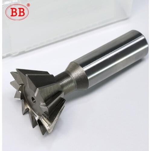 BB HSS Dovetail Cutter 45 55 60 Degree 8mm 16mm 25mm Dovetail End Mill High Speed Steel