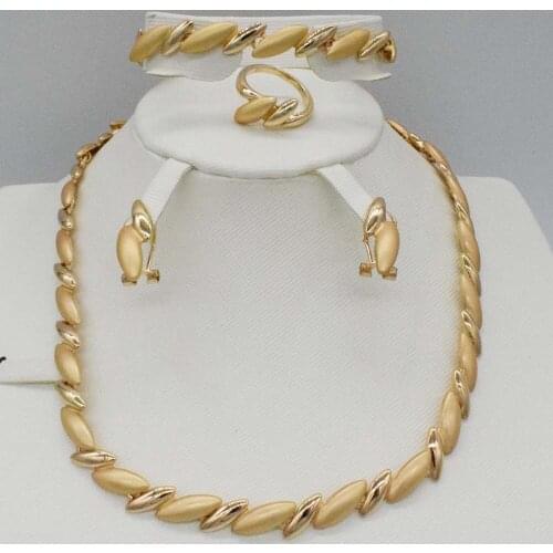 Dubai Gold Jewelry Sets Nigerian Wedding African Beads Crystal Bridal Jewellery Set Rhinestone Ethiopian Jewelry parure