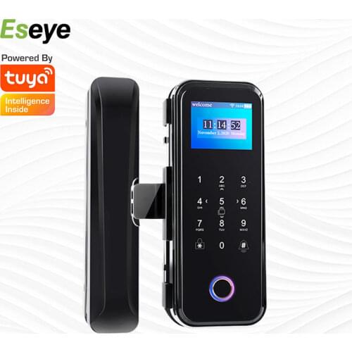 Eseye Glass Door Lock Wifi Tuya Lock Fingerprint Password Electric Digital Lock Remote Control Wooden Smart Door Lock