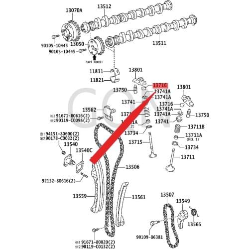Valve stem cover 2008-Toy ota YAR ISI QCO ROL LAS EDV ER SO Valve rocker cap Valve clearance adjustment tappet cover