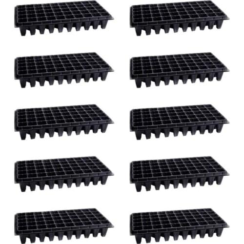 Seed Starter Tray,10 Pack Planting Trays With Drain Holes 50-Cell Seedling Starter Tray For Planting Seedlings(Black)
