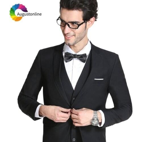 Custom Made Black Men Suits Grey Burgundy Wedding Suits for Men Slim Fit Groom Tuxedos 3 Pieces Groomsmen Blazer Jacket Ternos