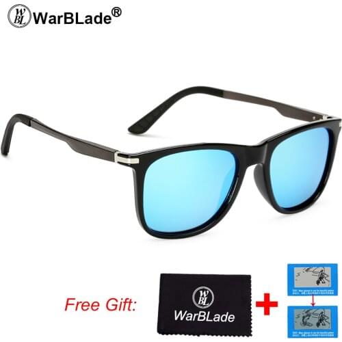 WarBLade Brand Polarized Sunglasses Men Square Mirror Aluminium Magnesium Temple Sunglass Polariod UV400 Driving Goggles 2020