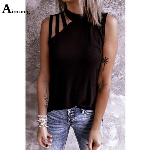 New Fashion Tops Ladies Elegant Leisure Casual Shirt Sleeveless Women Tshirt Summer Irregular Tees Shirt Femme Clothing 2021