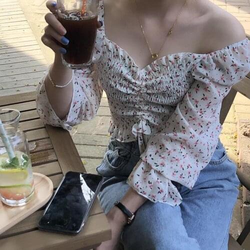 Autumn Short Long Sleeve Chiffon Shirt for Women Blouse Women Blusas Ropa De Mujer