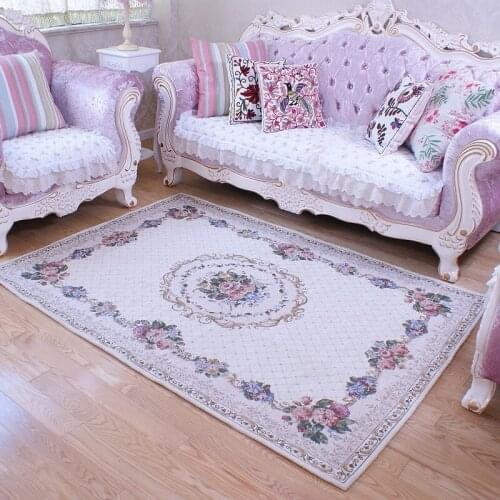 Pastoral Flower Carpet And Rugs Sofa Coffee Table Carpets For Living Room Home Floor Mats Europe Countryside Carpet Bedroom