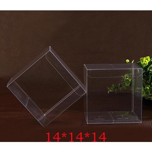 50pcs 14x14x14cm Jewelry Gift Box Clear Boxes Plastic Box Transparent Storage Pvc Boxes Packaging Display Pvc Boxen For Wedding