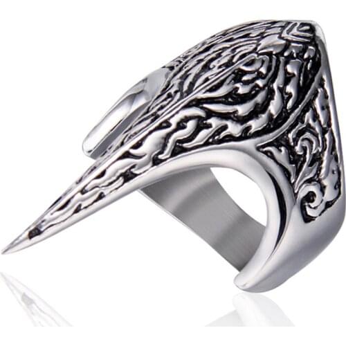 Polished 316L Stainless Steel gold Personal men ring for women decorative stylish sharp pointed punk rock ring men fashion