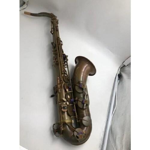 Custom Tenor Saxophone Vintage Black Unlacquered B Flat Sax Brass Instruments Music Tenor Sax with Case