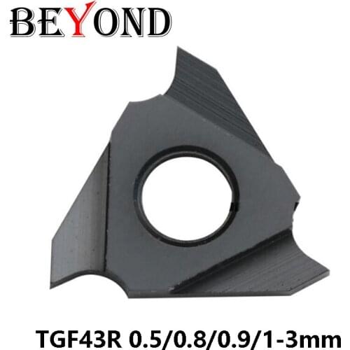 BEYOND 10pcs TGF43R 0.5 0.8 0.9 1.0 to 3.0mm TGF43 TGF 43 R050 100 Grooving Carbide Inserts Lathe Cutter Turning Cutting