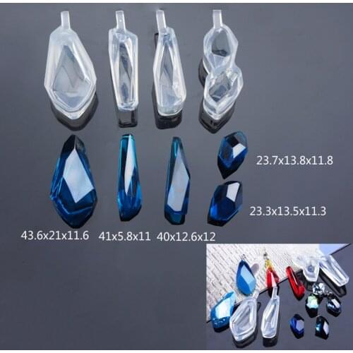 Transparent Silicone Diamond Cut Surface Pendant Mould For Resin Real Flower DIY Mould Jewelry Making Tool