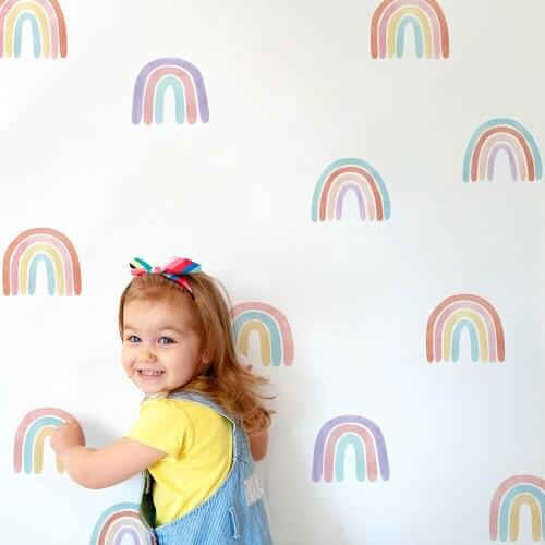 Rainbow Wall Stickers For kids Room decoration Clouds pony Wallpapers childen baby bedroom home decorative Vinyls window Decals