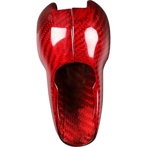 Gear Shift Knob Trim Compact Anti-scratch Red Car Modified Interior Carbon Fiber Knob Cover for Porsche Macan