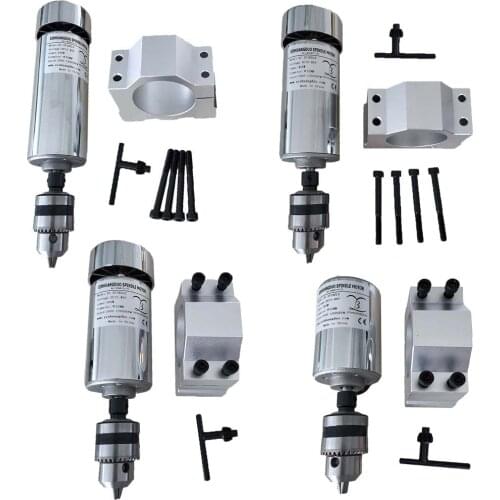 Air Cooled 200W/300W/400W/500W Spindle Motor 12-48V DC Collect + 52mm Clamp Mount Bracket Fixture for PCB CNC Machine