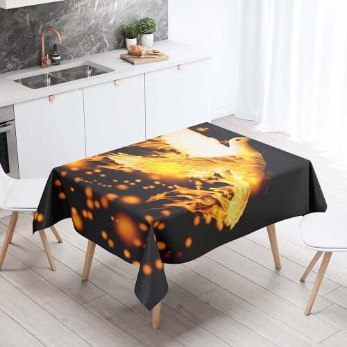 Tablecloth On Rectangular Table Decorative Table Cover 3D Printing Booming Firworks Pattern Dining Tablecloth