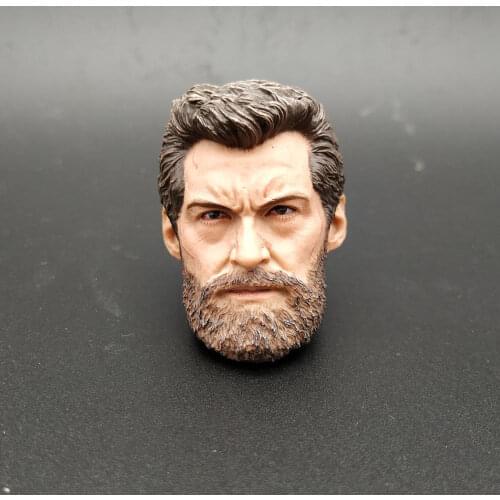 Custom 1/6 Scale Wolverine Head Sculpt Male Soldier Old Logan Head Carving Model toys