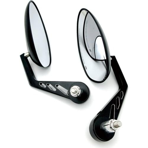 Universal 7/8" 22MM For Honda Triumphant Cafe Racer Custom New Motorcycle CNC Aluminium Handle Bar End Oval Rearview Side Mirror
