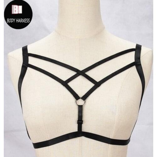 Body Harness Black Cage Frame Bra Women Body Harness Lingerie Gothic Tops Bondage lingerie Harajuku Sexy Harness Bra Body Cage