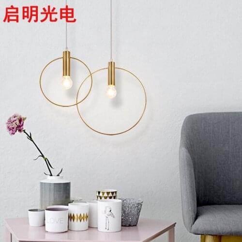 Northern Europe Golden Ring A Chandelier Originality Three Head Minimalist Meal Bar Counter Illuminations Post Modern Live With